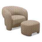 Bates - Modern Brick Fabric Accent Chair + Ottoman