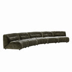 Nouveau Elias - Modern Green Fabric Curved Modular Sectional Sofa - 5-Piece Sectional - Modern Green Fabric Curved Modular Sectional Sofa - 5 - Piece Sectional