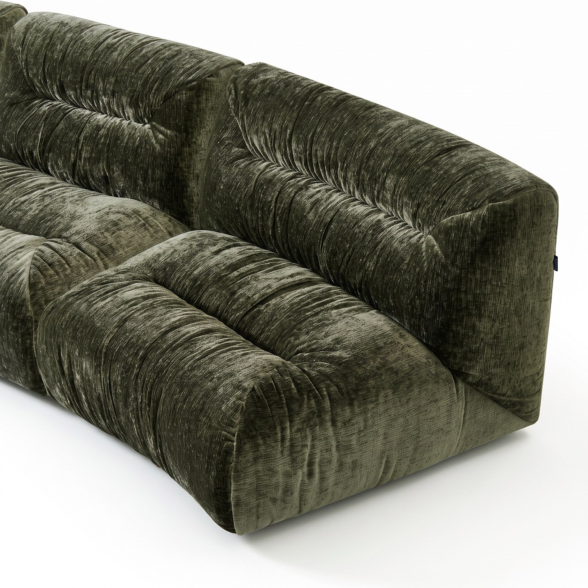 Nouveau Elias - Modern Green Fabric Curved Modular Sectional Sofa - 5-Piece Sectional - Modern Green Fabric Curved Modular Sectional Sofa - 5 - Piece Sectional