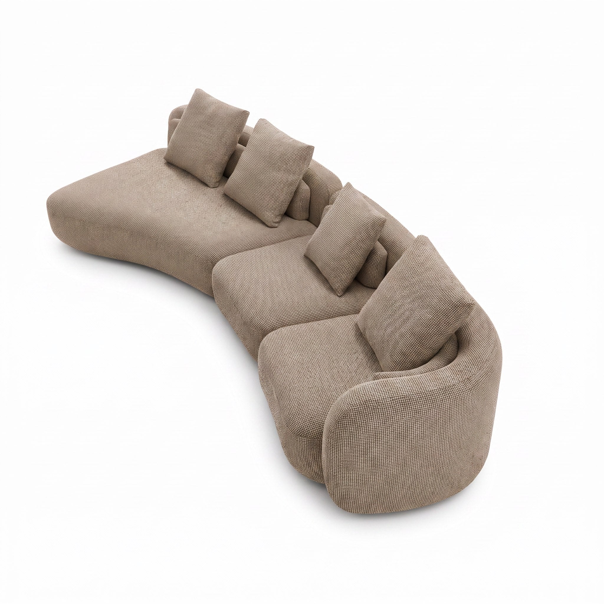 Nouveau Percy - Contemporary Beige Fabric Left Facing Chaise Sectional Sofa