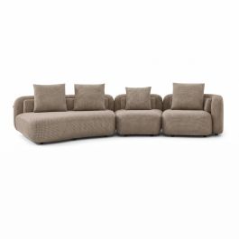 Nouveau Percy - Contemporary Beige Fabric Left Facing Chaise Sectional Sofa