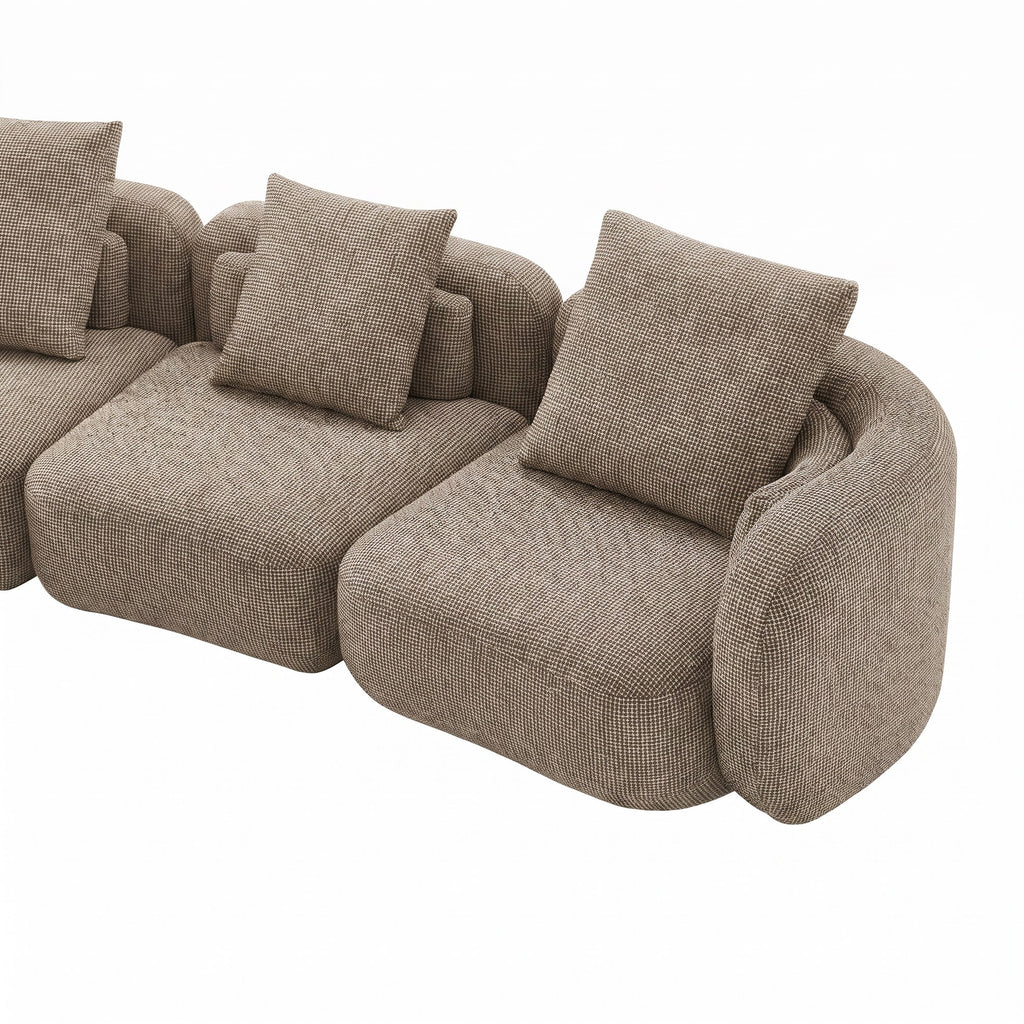 Nouveau Percy - Contemporary Beige Fabric Left Facing Chaise Sectional Sofa