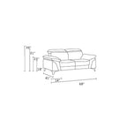 727 Divanitalia 3-Piece Sofa Set with Adjustable Headrest in Top-grain Italian Leather - White - SKU 727- WHITE 3PC (S/L/CH) - GROUP - view 16