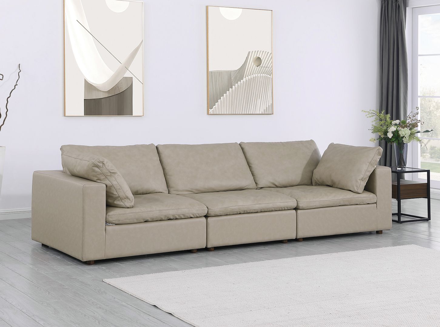 1100 Divanitalia Modular Sofa - Top-grain Italian Leather - Beige
