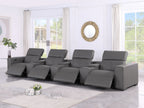 1208 7 Piece Leather Sofa with 4 Power Recliners and Power Headrests - Dark Grey - SKU 1208-DK-GREY-S-7.4-HT - view 2