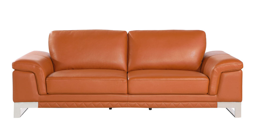 411 Divanitalia 2-Piece Sofa Set in Top-grain Italian Leather - Camel - SKU 411- CAMEL 2PC (S/L) - GROUP - view 3