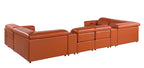 1126 Divanitalia 8-Piece U-Shaped Sectional Sofa in Top Grain Italian Leather with 4 Power Recliners & Power Headrests