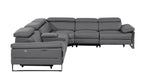 1246 Divanitalia 6-Piece L-Shaped Modular Power Reclining Sectional Sofa with 3 Power Recliners and Power Headrests - Top Grain Italian Leather - Dark Grey - SKU 1246-DK-GREY-6PC-3PWR-SECTIONAL - view 5
