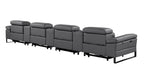 1246 Divanitalia Modular Power Triple Reclining Triple Console Sofa with Power Reclining Headrests - Top Grain Italian Leather