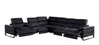 1246 Divanitalia 7-Piece L-Shaped Modular Power Reclining Sectional Sofa with 4 Power Recliners and Power Headrests - Top Grain Italian Leather