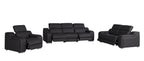 1116 Divanitalia 6-Piece Modular Power Reclining Sofa, Loveseat & Chair Set in Top Grain Italian Leather with 5 Power Recliners & Power Headrests - Black - SKU 1116-BLACK-6.5-HT-3PC - view 4