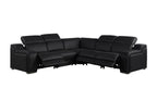 1116 Divanitalia 5-Piece L-Shaped Sectional Sofa in Top Grain Italian Leather with 3 Power Recliners & Power Headrests - Black - SKU 1116-BLACK-5PC-3PWR-SECTIONAL- GROUP - view 3