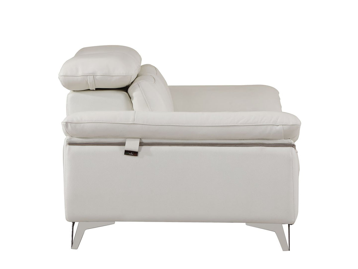 727 Divanitalia Chair with Adjustable Headrest in Top-grain Italian Leather - White - SKU 727-CH-WHITE - view 9