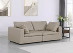 1100 Divanitalia Modular Loveseat - Top-grain Italian Leather - Beige