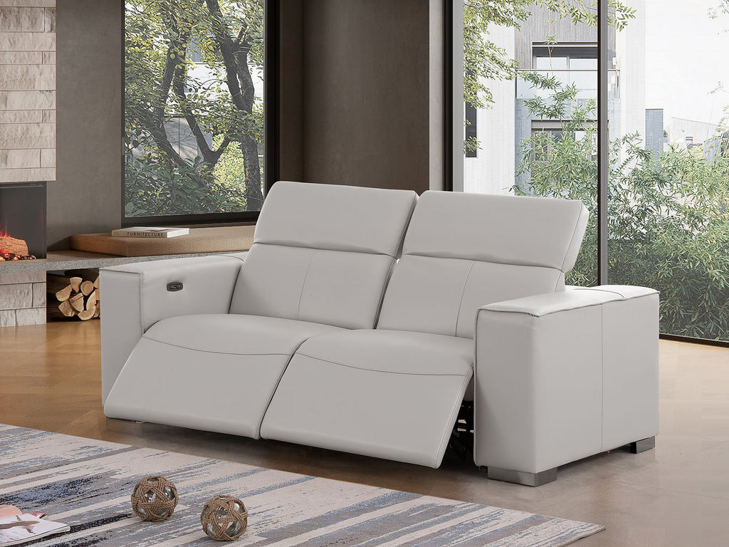1208 Genuine Leather Dual Power Reclining Loveseat