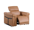 1126 Divanitalia Top Grain Italian Leather Power Reclining Chair with Power Headrests - Cognac - SKU 1126-COGNAC-CH - view 5
