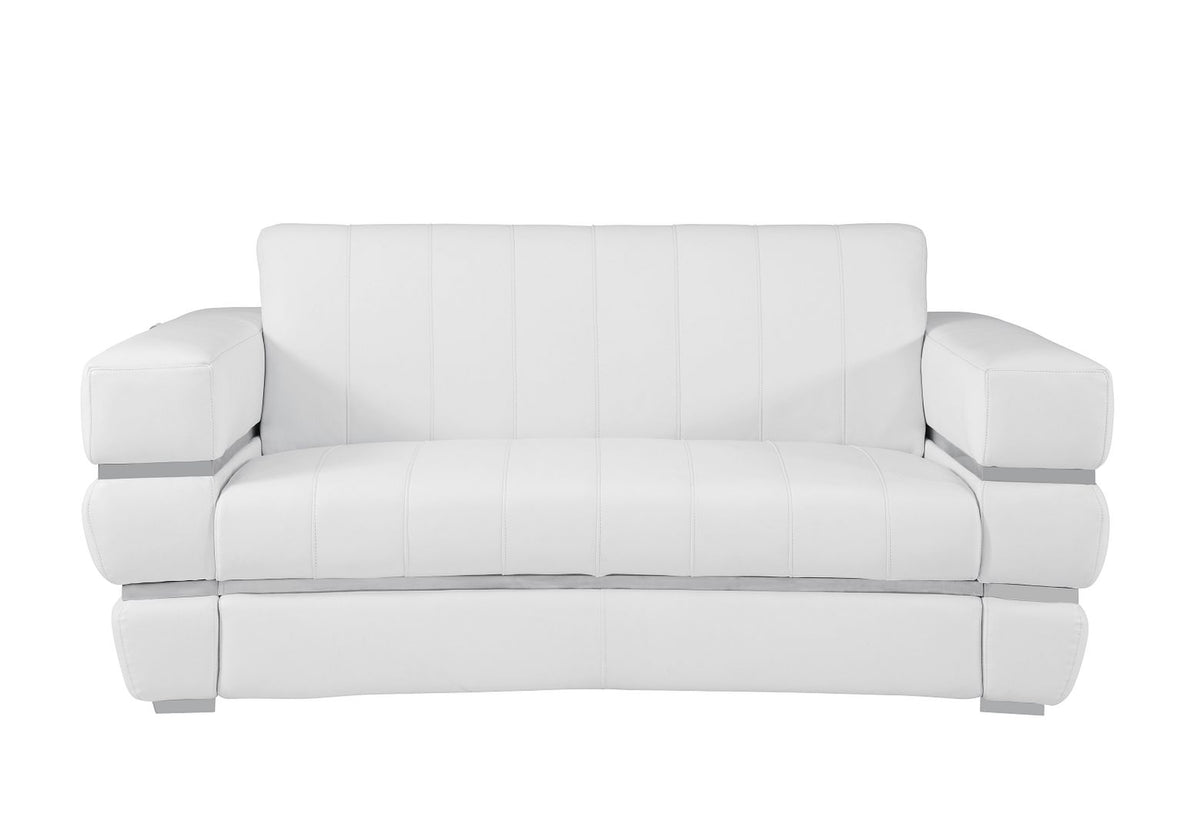904 Divanitalia Loveseat in Top-grain Italian Leather - White - SKU 904-L-WHITE