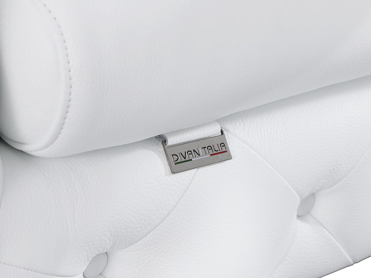 970 Divanitalia 2-Piece Sofa Set in Top-grain Italian Leather - White - SKU 970- WHITE 2PC (S/L) - GROUP - view 12