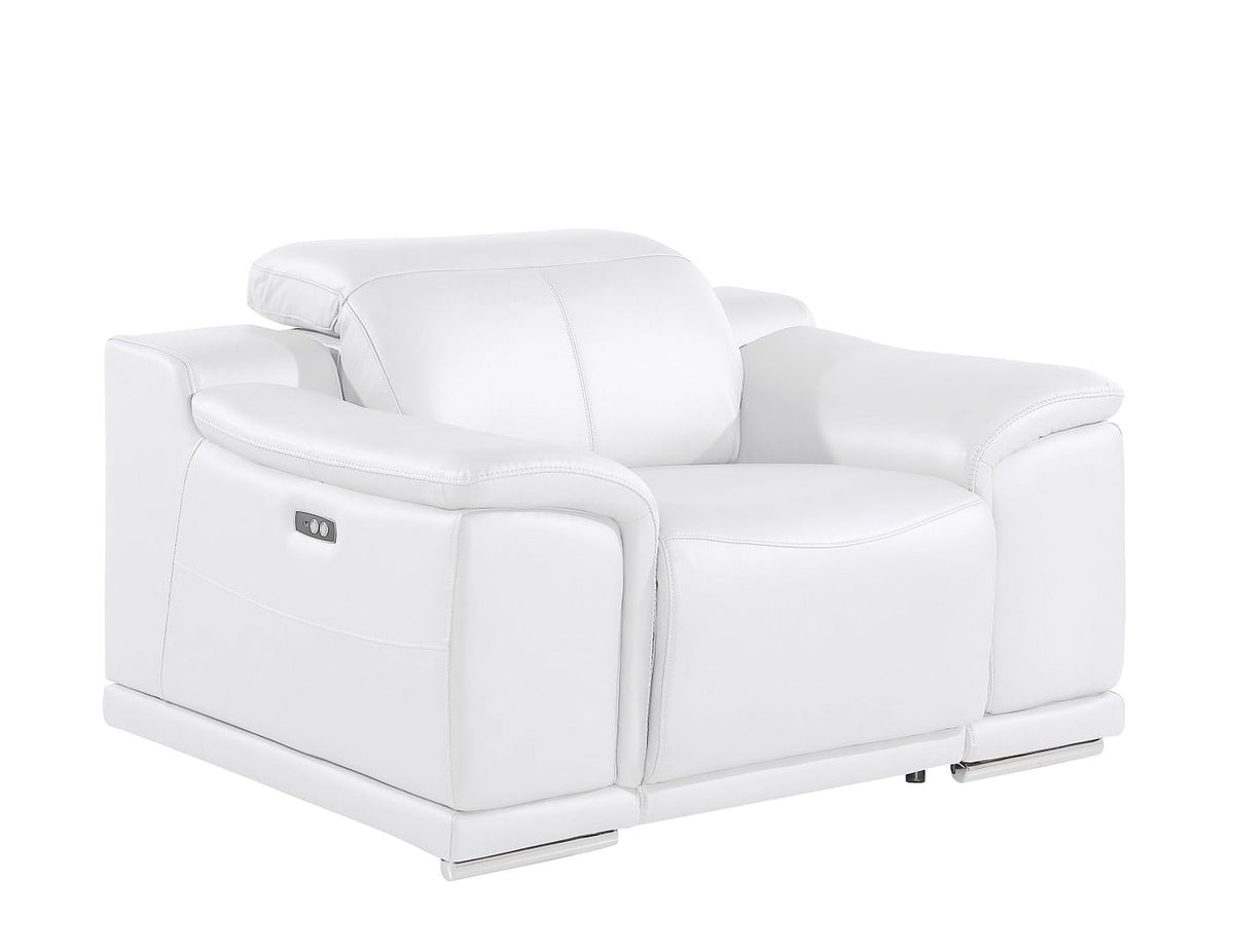 2679 Power Reclining Chair with Power Headrest in Genuine Leather - Beige - SKU 2679-BEIGE-CH - view 4