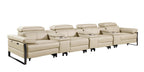 1246 Divanitalia Modular Power Triple Reclining Triple Console Sofa with Power Reclining Headrests - Top Grain Italian Leather