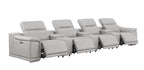 2679 Genuine Leather Sofa with 4 Power Recliners, Power Headrests & 3 Storage Consoles