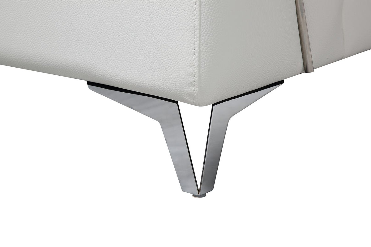 727 Divanitalia Right Arf Facing Sectional Sofa with Adjustable Headrest in Top-grain Italian Leather - White - SKU 727-Sectional-RAF-CHAISE-WHITE - view 5