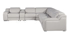 1116 Divanitalia 7-Piece L-Shaped Sectional Sofa in Top Grain Italian Leather with 3 Power Recliners & Power Headrests - Light Grey - SKU 1116-LT-GREY-7PC-3PWR-SECTIONAL- GROUP - view 5