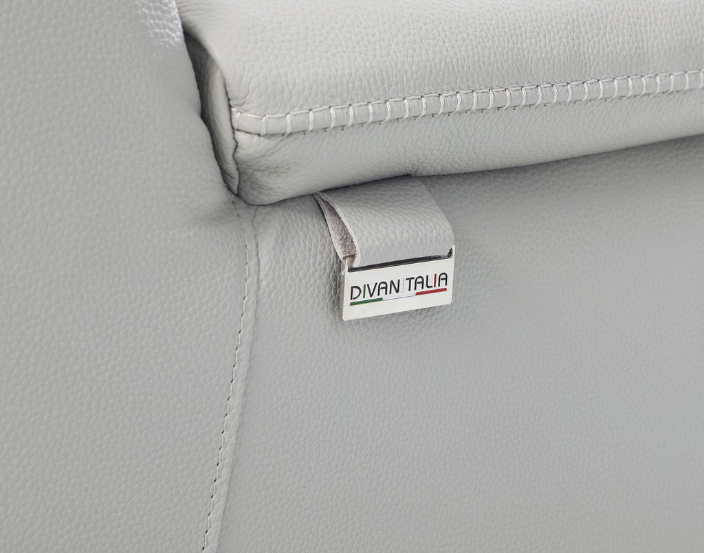 9762 Divanitalia 8-Piece U-Shaped Top Grain Italian Leather Sectional Sofa with 4 Power Recliners