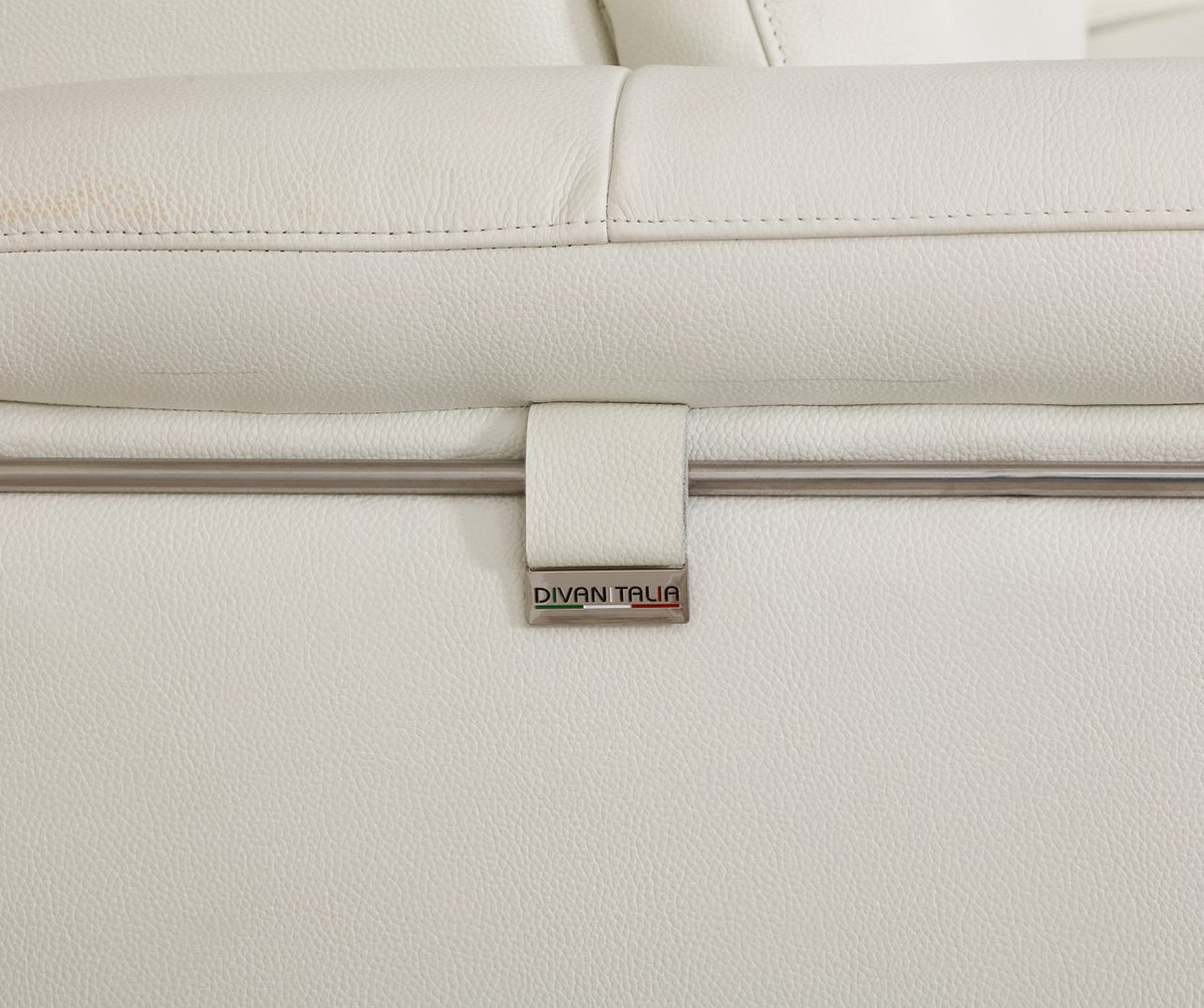 727 Divanitalia Sofa with Adjustable Headrest in Top-grain Italian Leather - White - SKU 727-S-WHITE - view 7