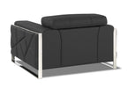 903 Divanitalia Chair with Adjustable Headrest in Top-grain Italian Leather - Dark Grey - SKU 903-CH-DARK GRAY - view 3