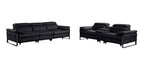 1246 Divanitalia Modular Power Triple Reclining Sofa and Console Loveseat Set with Power Headrests - Top Grain Italian Leather - Black - SKU 1246-BLACK-6.5-HT-2PC - view 3