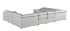 9762 Divanitalia 8-Piece U-Shaped Top Grain Italian Leather Sectional Sofa with 4 Power Recliners