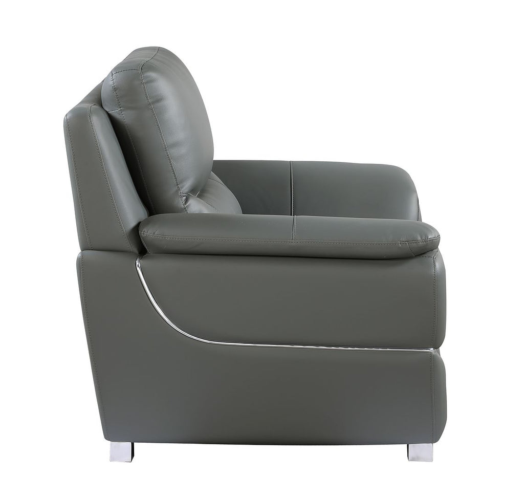 4572 Modern Genuine Leather Chair - Dark Grey - SKU 4572-CH-GRAY - view 5