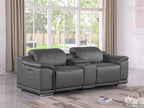 9762 Divanitalia 3-Piece Modular Power Reclining Console Loveseat with 2 Power Recliners in Top Grain Italian Leather