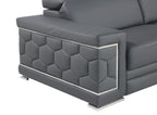 296 Modern Genuine Leather 3-Piece Sofa Set - Grey - SKU 296-GREY-3PC - view 11