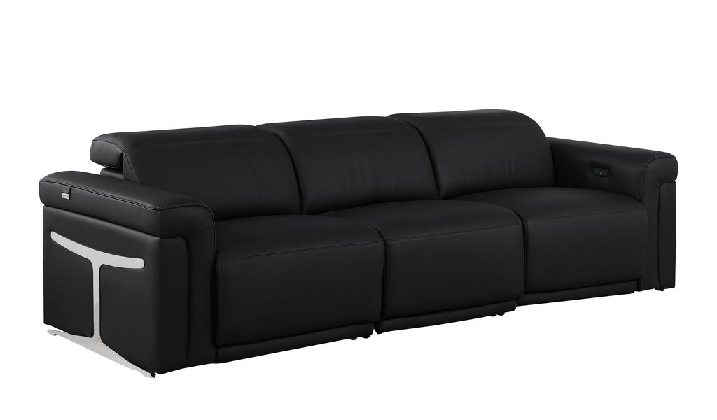 1126 Divanitalia 3-Piece Modular Power Reclining Sofa in Top Grain Italian Leather with 2 Power Recliners & Power Headrests