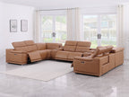 9762 Divanitalia 10-Piece U-Shaped Top Grain Italian Leather Sectional Sofa with 4 Power Recliners