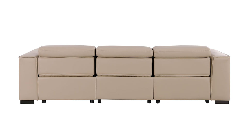 1208 Genuine Leather Triple Power Reclining Sofa - Beige - SKU 1208-BEIGE-3.3-HT - view 6