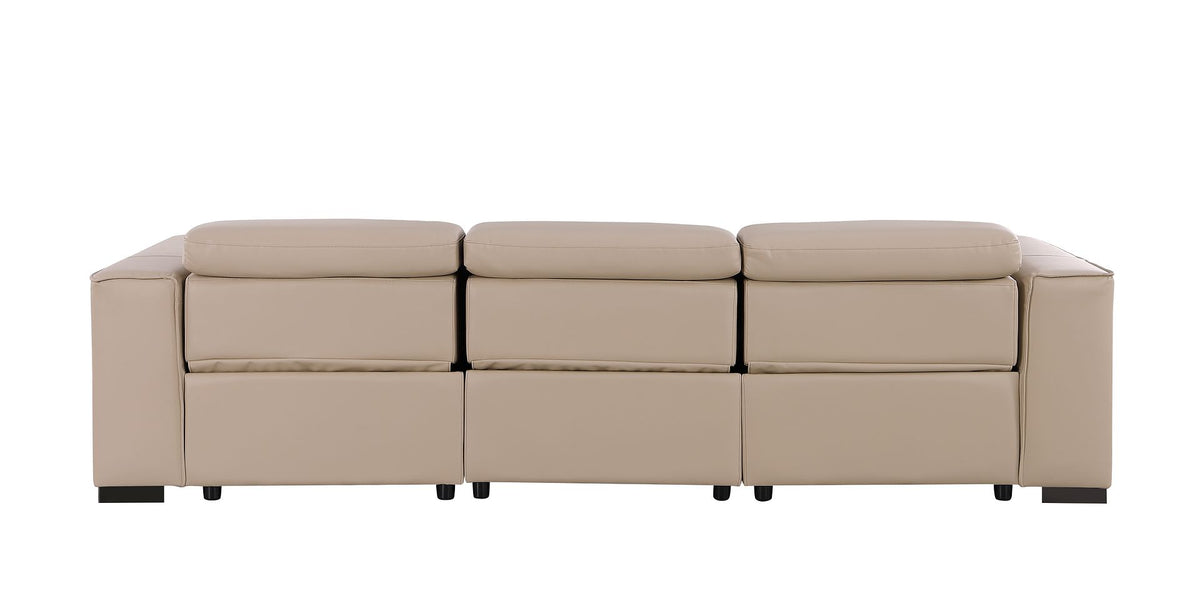 1208 Genuine Leather Triple Power Reclining Sofa - Beige - SKU 1208-BEIGE-3.3-HT - view 6