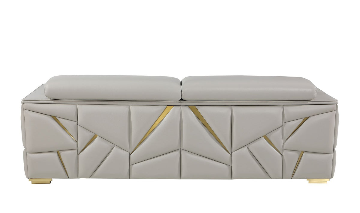 1120 Divanitalia Sofa with Adjustable Headrest in Top-grain Italian Leather - Light Grey - SKU 1120-LT-GREY-S - view 4
