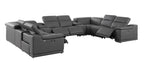 9762 Divanitalia 10-Piece U-Shaped Top Grain Italian Leather Sectional Sofa with 4 Power Recliners