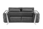 1051 Divanitalia Beige Loveseat in Velvet Fabric - Dark Grey - SKU 1051-DK-GRAY-L - view 4