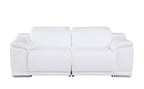 9762 Divanitalia 2-Piece Modular Power Reclining Console with 2 Power Recliners in Top Grain Italian Leather