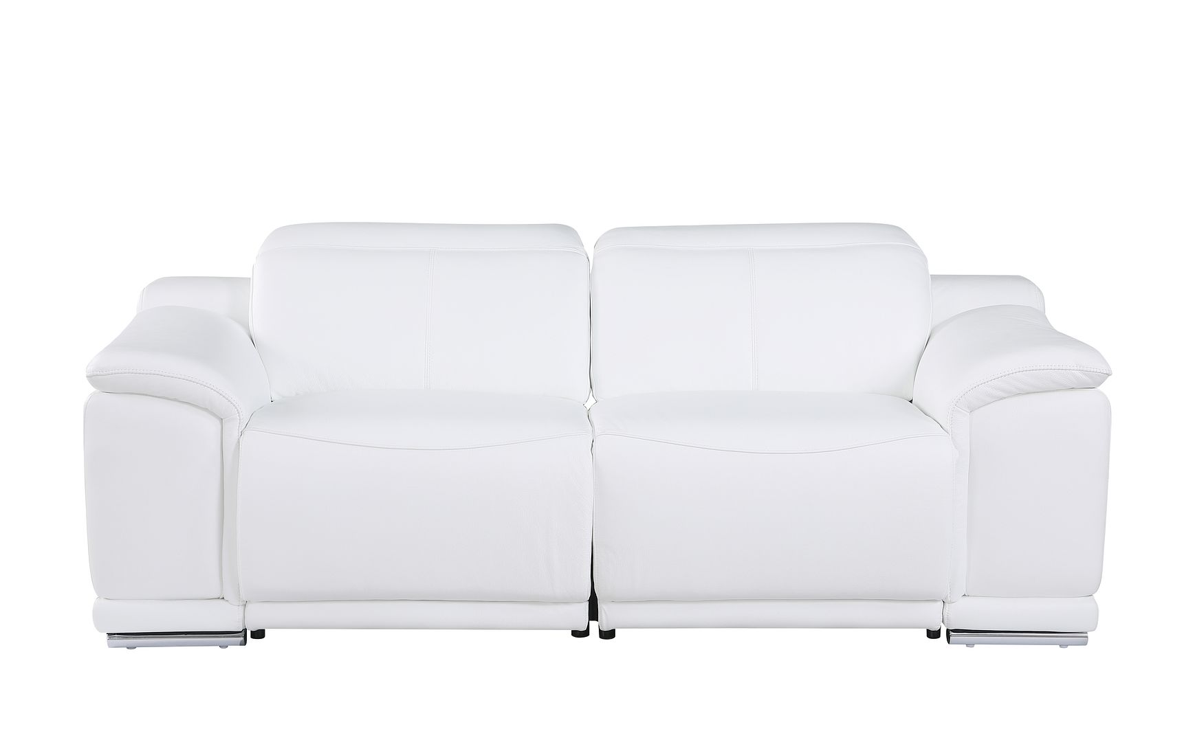 9762 Divanitalia 2-Piece Modular Power Reclining Console with 2 Power Recliners in Top Grain Italian Leather