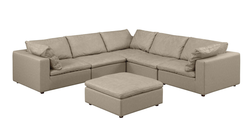 1100 Divanitalia 6-Piece L-Shaped Sectional Sofa - Top-grain Italian Leather
