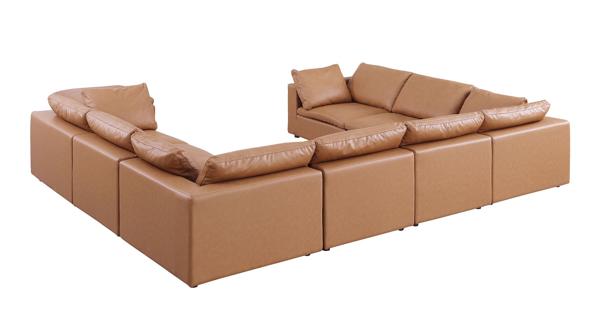 1100 Divanitalia 8-Piece U-Shaped Sectional Sofa in Top-grain Italian Leather