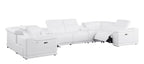 9762 Divanitalia 8-Piece U-Shaped Top Grain Italian Leather Sectional Sofa with 2 Power Recliners - White - SKU 9762-WHITE-8PC-2PWR-U-SECTIONAL-GROUP - view 4