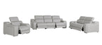 1116 Divanitalia 6-Piece Modular Power Reclining Sofa, Loveseat & Chair Set in Top Grain Italian Leather with 5 Power Recliners & Power Headrests - Light Grey - SKU 1116-LT_GREY-6.5-HT-3PC - view 4