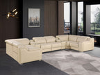 1116 Divanitalia 10-Piece U-Shaped Sectional Sofa in Top Grain Italian Leather with 4 Power Recliners & Power Headrests - Beige