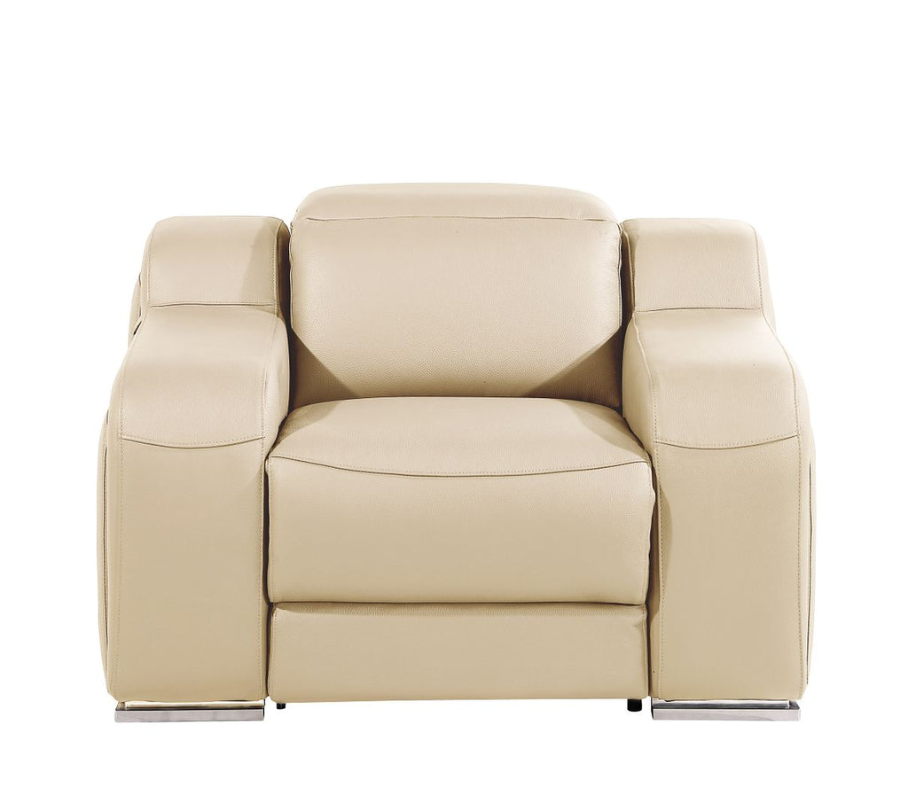 1116 Divanitalia 6-Piece Modular Power Reclining Sofa, Loveseat & Chair Set in Top Grain Italian Leather with 5 Power Recliners & Power Headrests - Beige - SKU 1116-BEIGE-6.5-HT-3PC - view 10